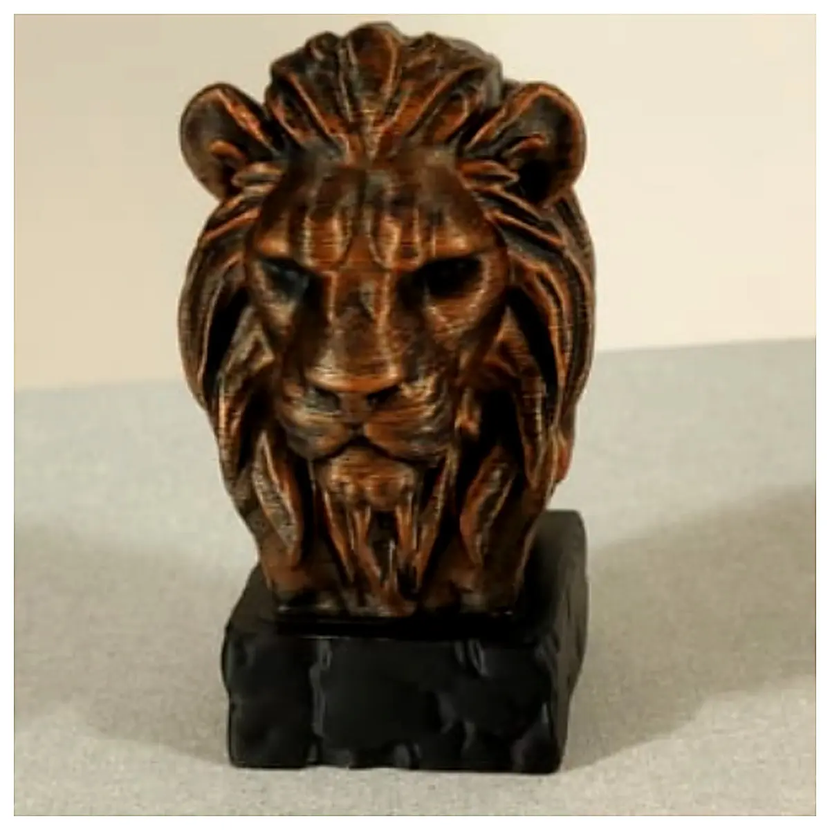 Lion Head Stone Sculpture Figurine Ancient Statue Decoration Lion Seat Art Collectible Indoor Decor Zen
