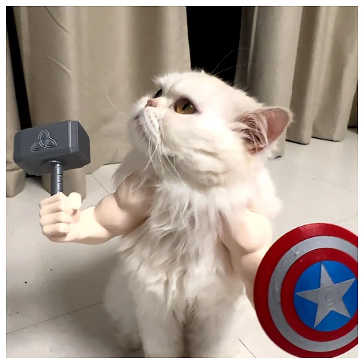 Cat Hulk Thor Hammer Accessories Meow Country Captain Toy Pet Supplies Cat Paw Parts Cute Cat Toys Cat Gear