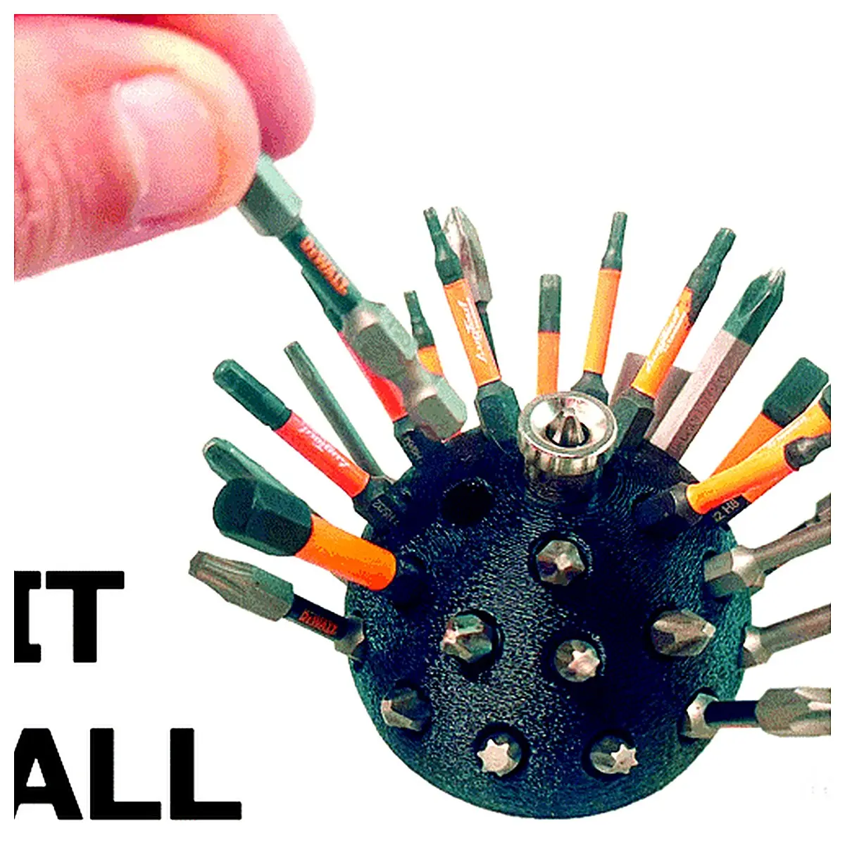 Bit Ball Storage Case Holds 30 x 14 Inch Drill Bits Set Drill Bit Organizer Tool Box Drill Accessories