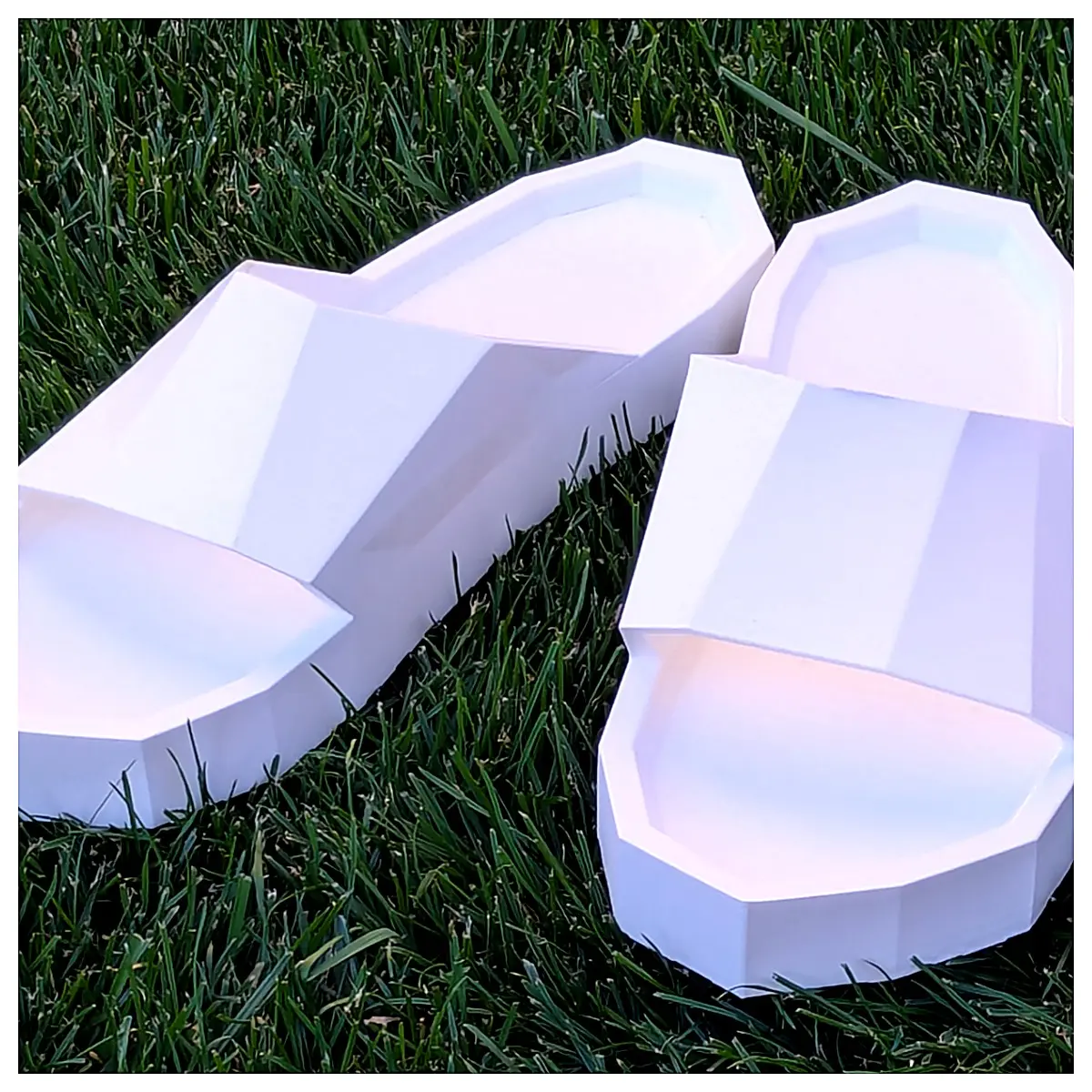 Low Poly Slides Sandals Summer Beach Shoes Cooling Breathable Running Casual Sneakers