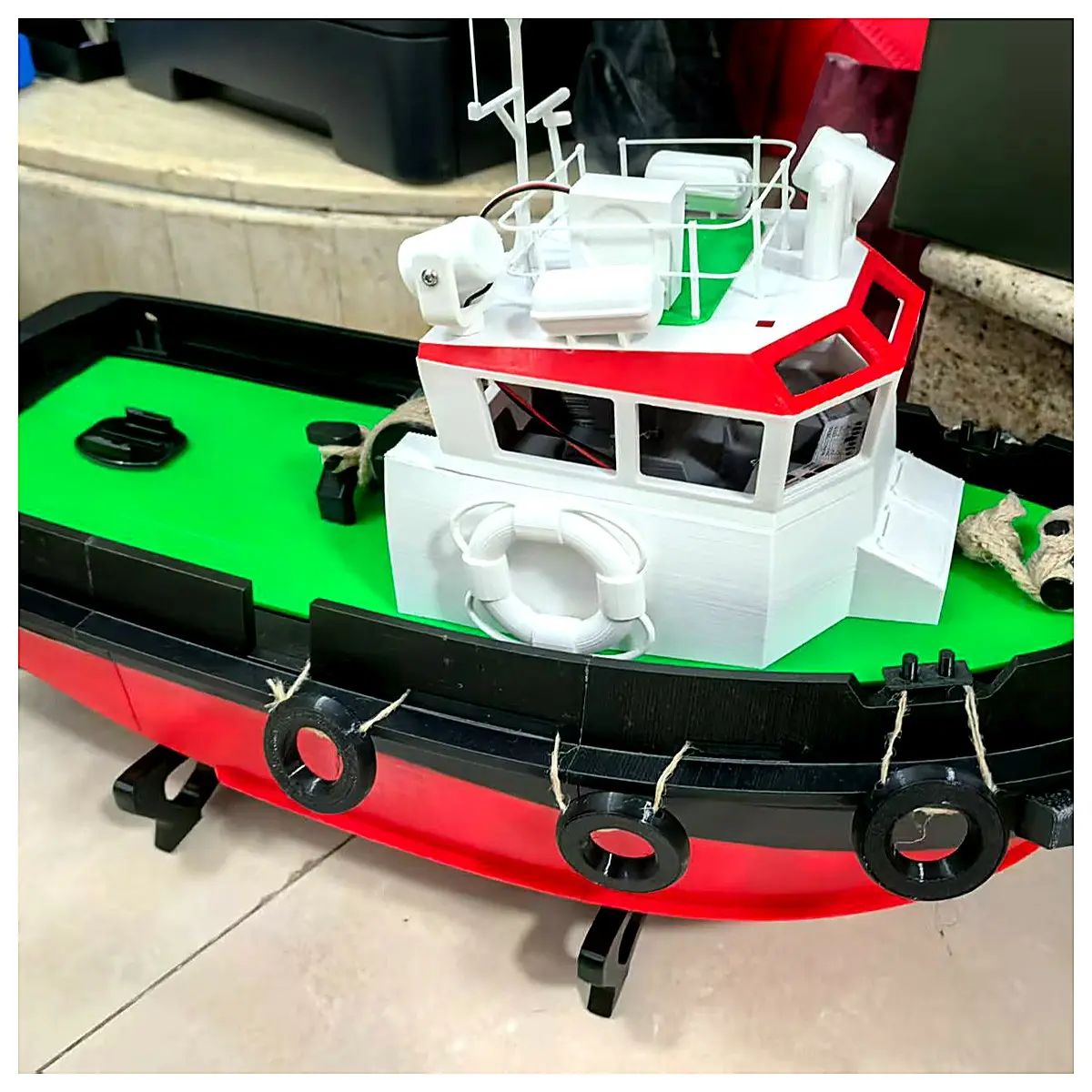 Unpainted Tugboat Model Ship Accessories Set Scale Model Building Nautical Decoration Scene Assembly