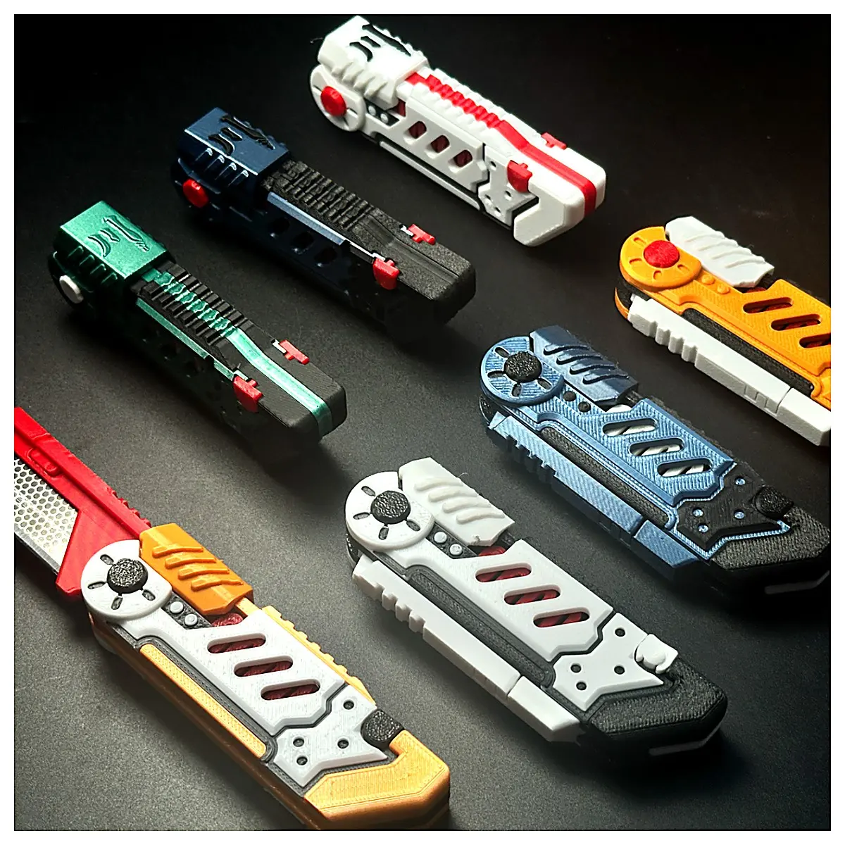 3D Printed Mechanical Axis Lock Folding Utility Parts Blade Set DIY Tool Model Making Precision
