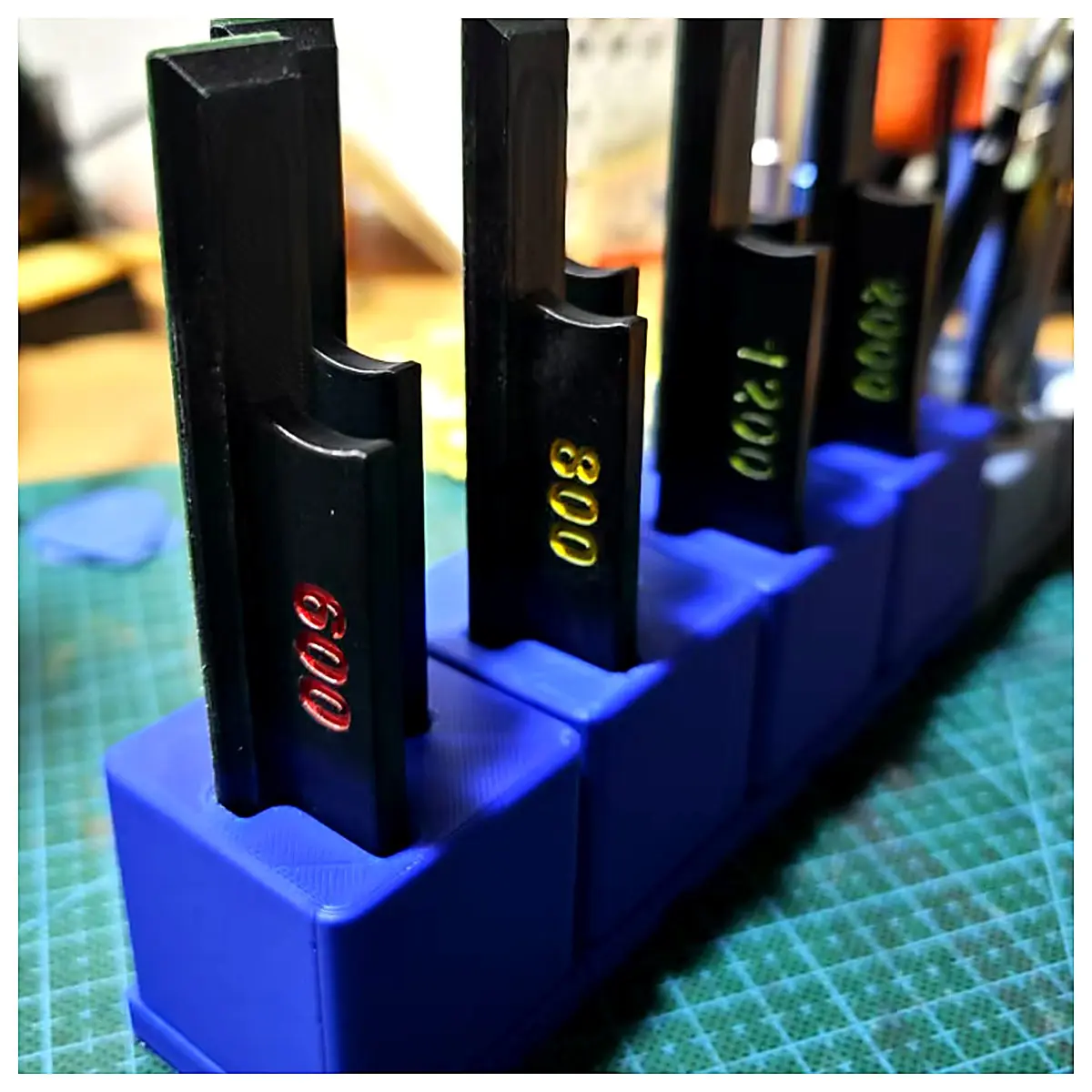 Gridfinity Polishing Board Holder Desktop Organizer Parts Storage Fine Grit Accessories Grinding Tool Office Storage Box
