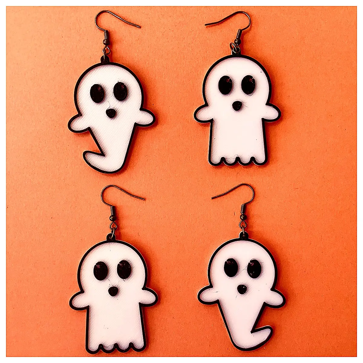 Cute Ghost Earrings Halloween Decoration Ghost Accessories Candy Stud Earrings Party Gift Costume Jewelry