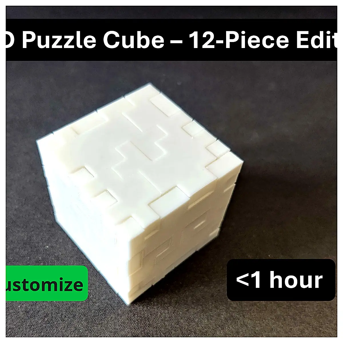 3D Puzzle Cube 12 Piece Set Brain Teaser Toy for Kids Educational Fun Game Spatial Reasoning Blocks Learning Toys