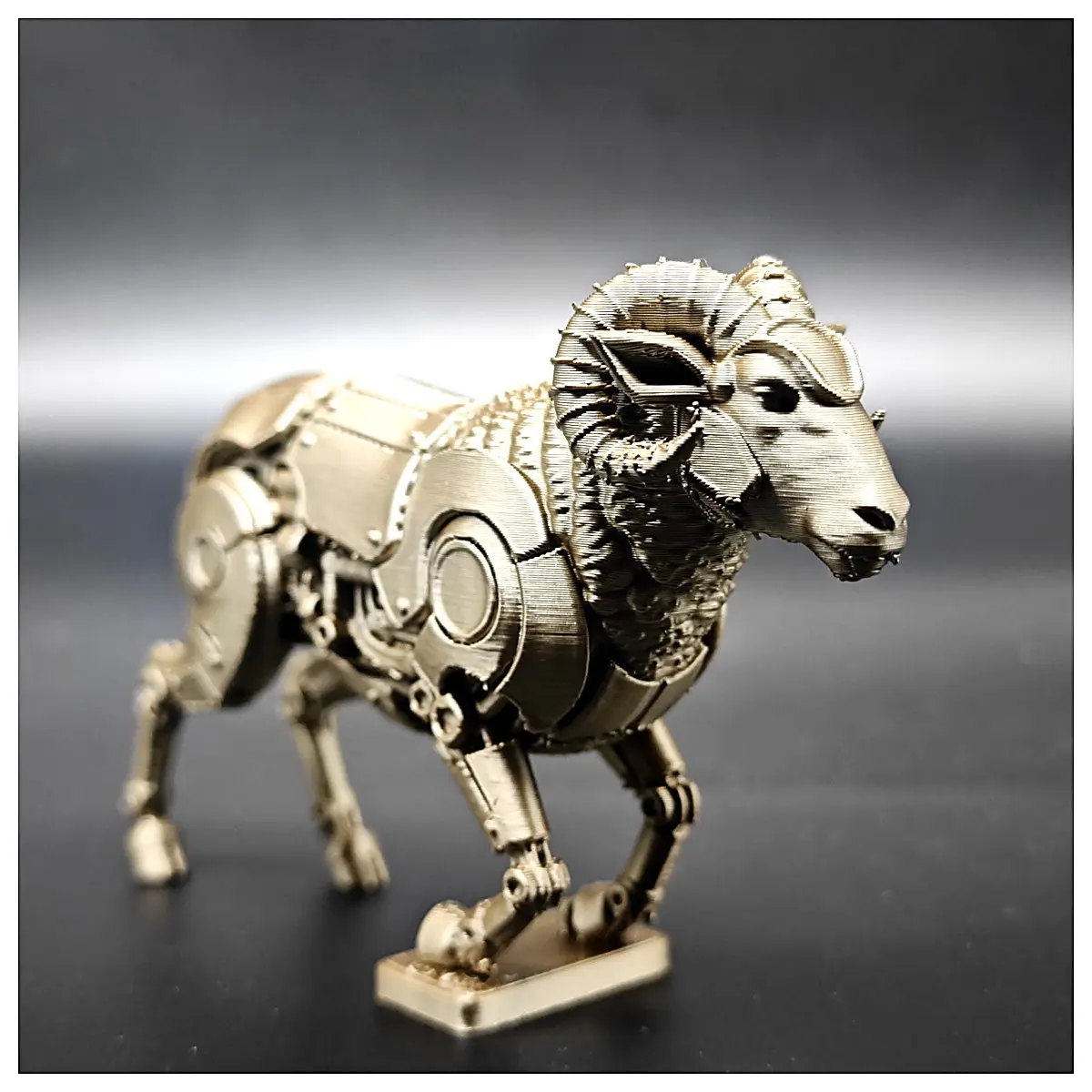 Zodiac Mechanical Sheep Figurine Creative Decoration Desktop Ornament Gift Idea Lucky Feng Shui Office Display