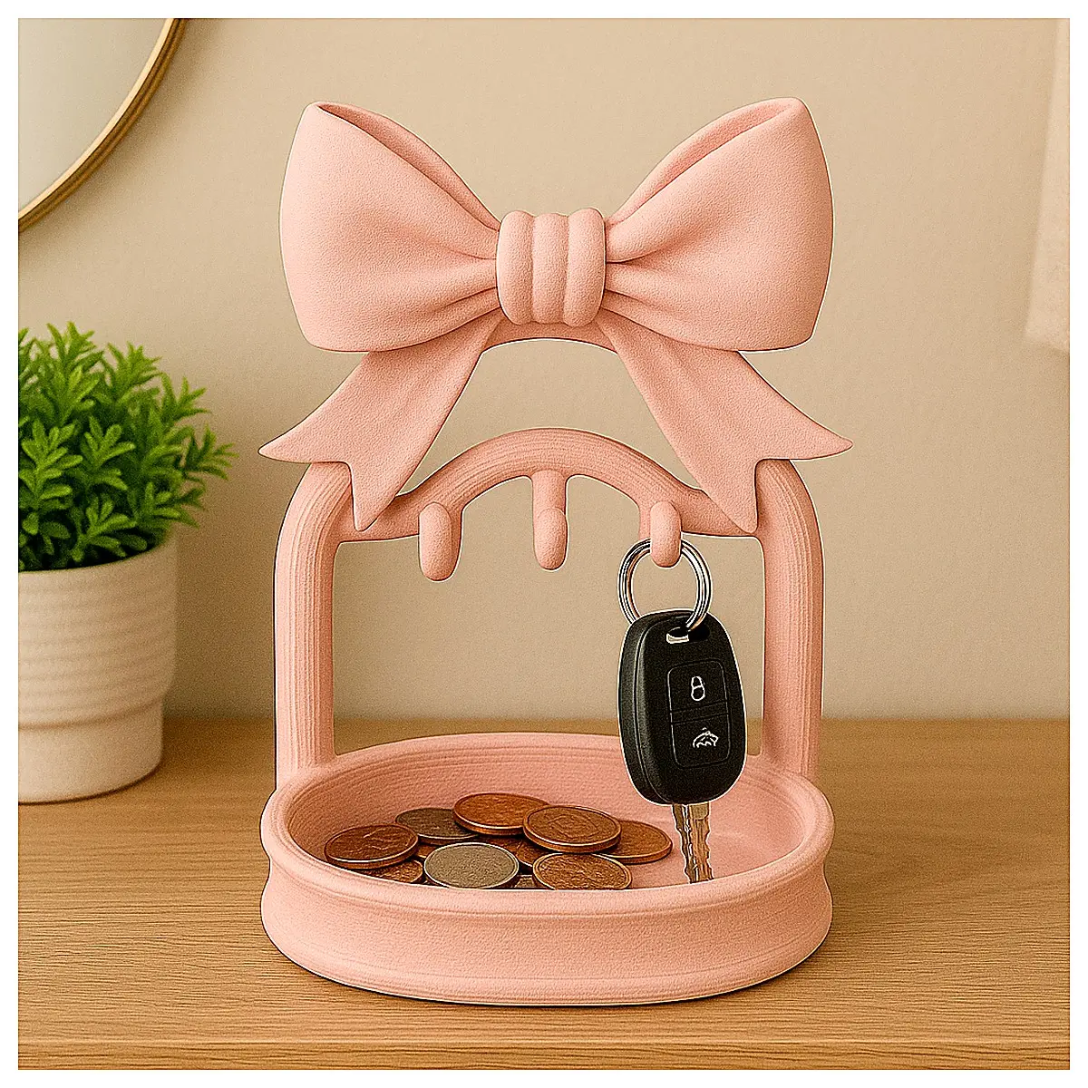 Hallway Storage Box Bow Decoration Key Holder Wall Mounted Organizer Shelf Accessorize Storage Space Utilization