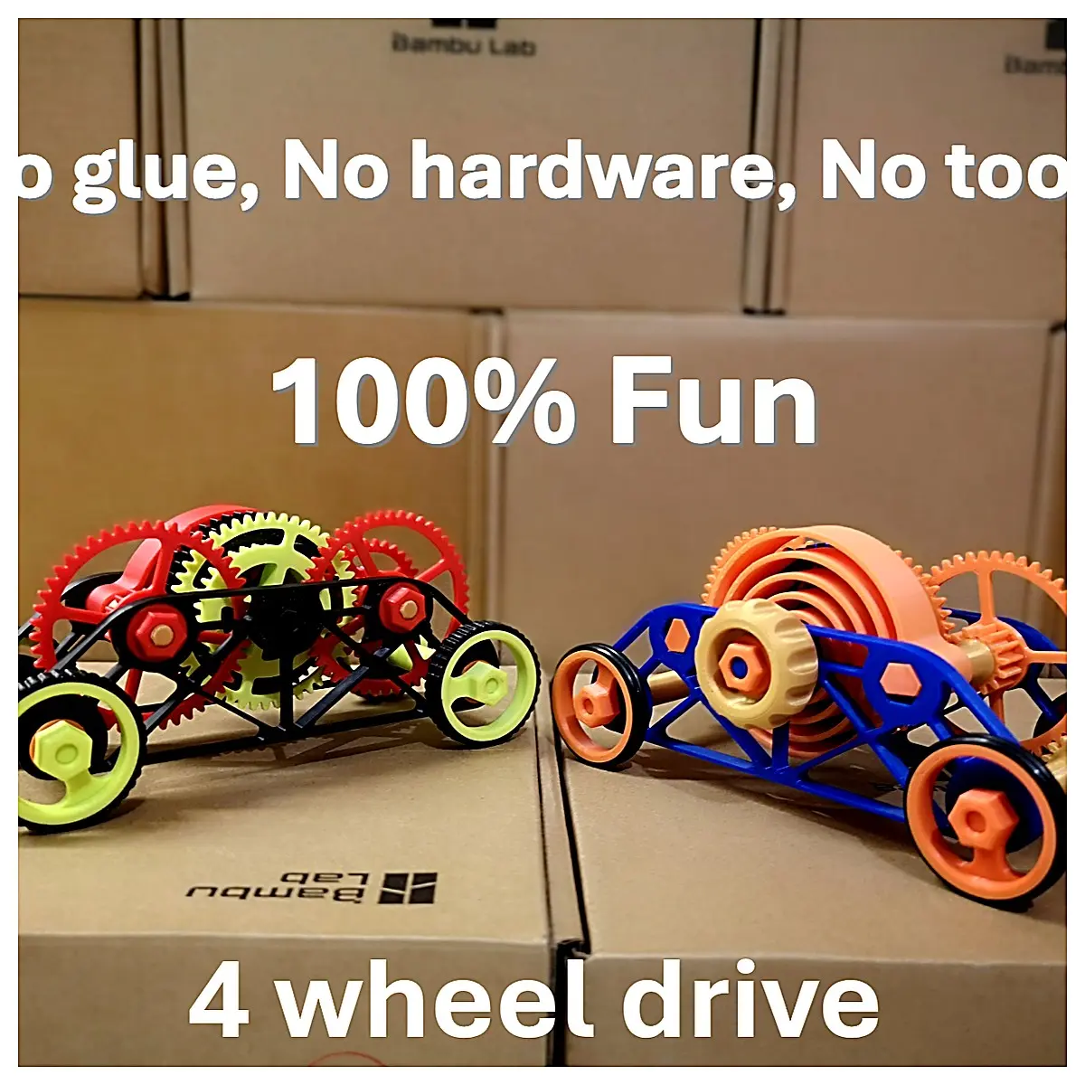 Spring Car Toy 4x4 Coil Car Set Automatic Spring Car Parts Kids Toy Accessories