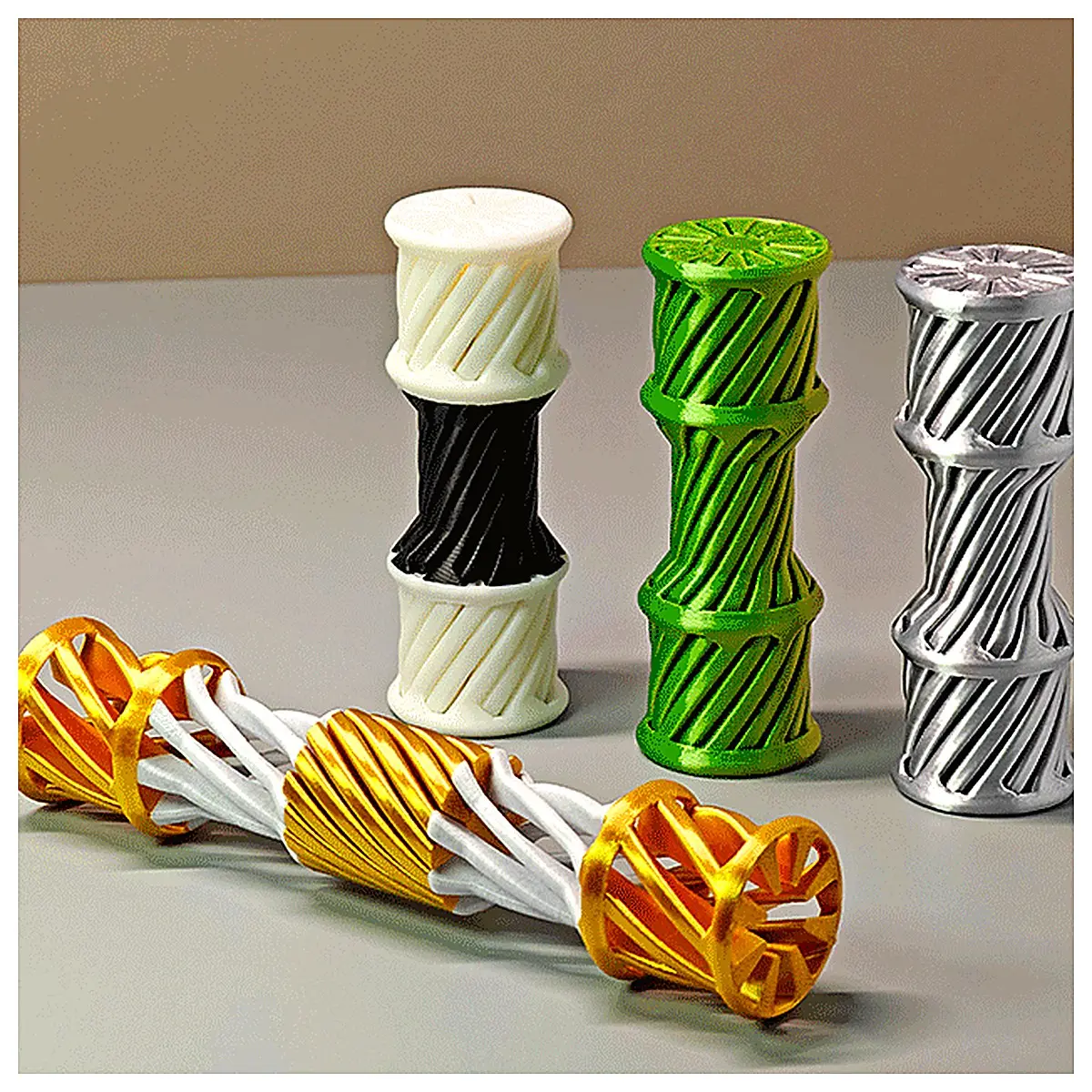 Repeatable Helix Rod Puzzle Toy 3D Printing Unwinding Stress Relief TD1 Creative Building Game