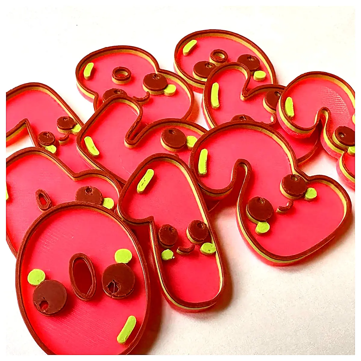 Number Charms Keychains Cute Sensory Toys Fun Sensory Accessories Kids Brain Teaser Game Parts Keychains Decoration