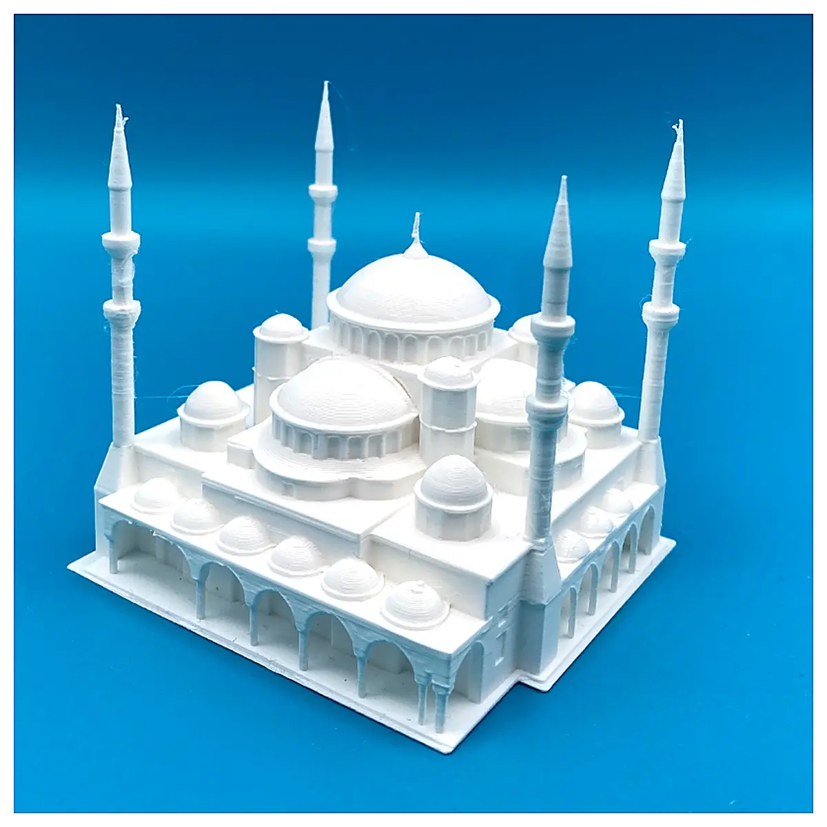 Sudan Sanctuary Blue Mosque Inspired Religious Decor Islamic Art Ramadan Gift Prayer Ornament Spiritual Home Accent