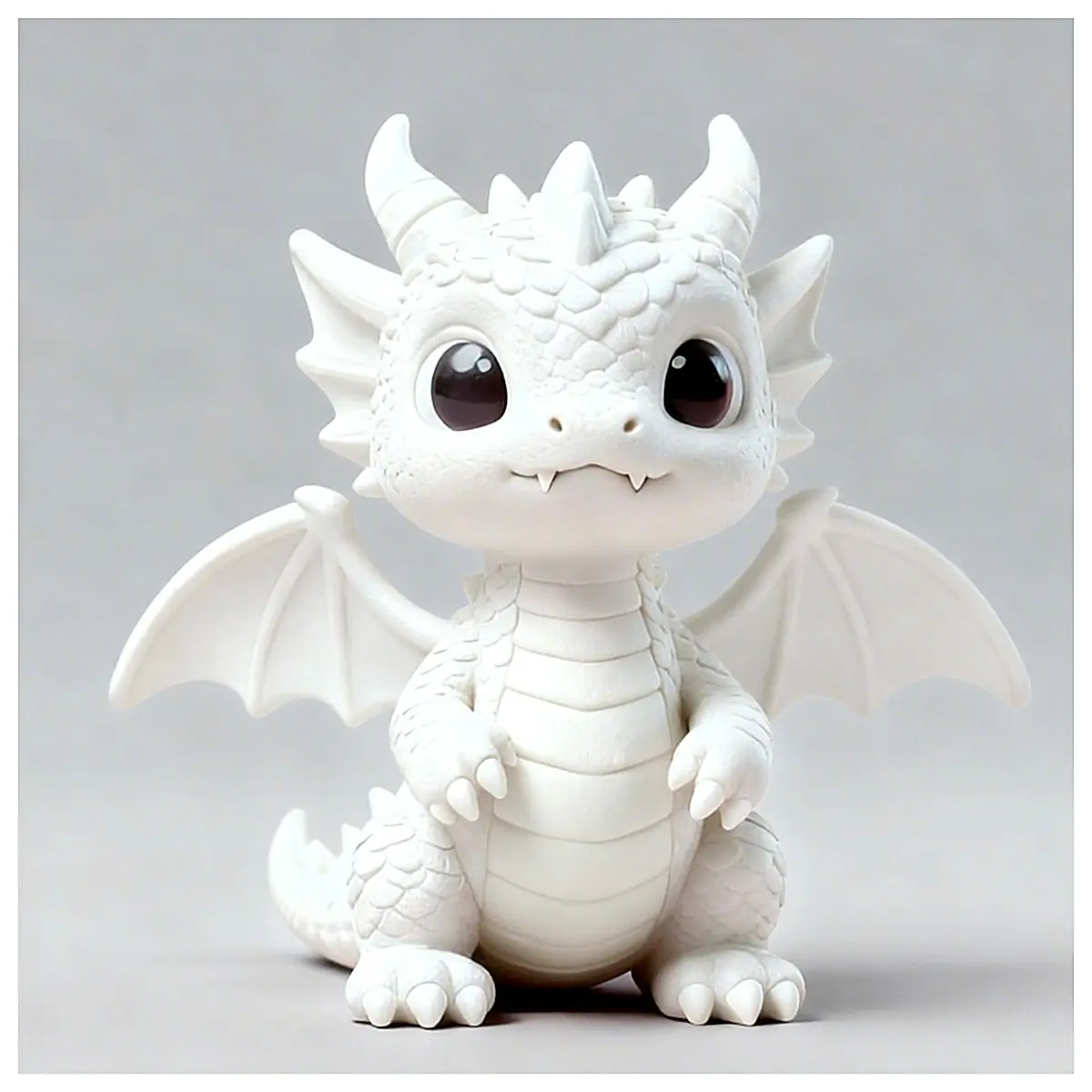 White Dragon Cute Evil Dragon Treasure Figure Model Collection Toy Dragon Toys Assembly Model Building