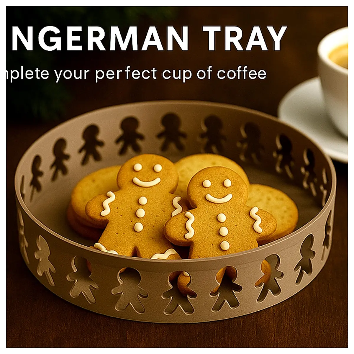 Gingerbread Man Trays Christmas Decoration Cookie Plates Festive Servingware Holiday Gift Gingerbread Man Accessories