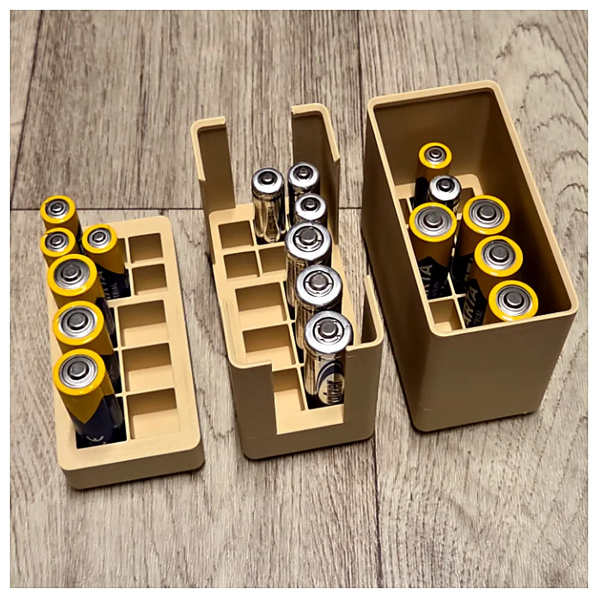 Gridfinity 21 Battery Dock 6 x AA 6 x AAA Battery Storage Box Organizer Charger Case Battery Accessories
