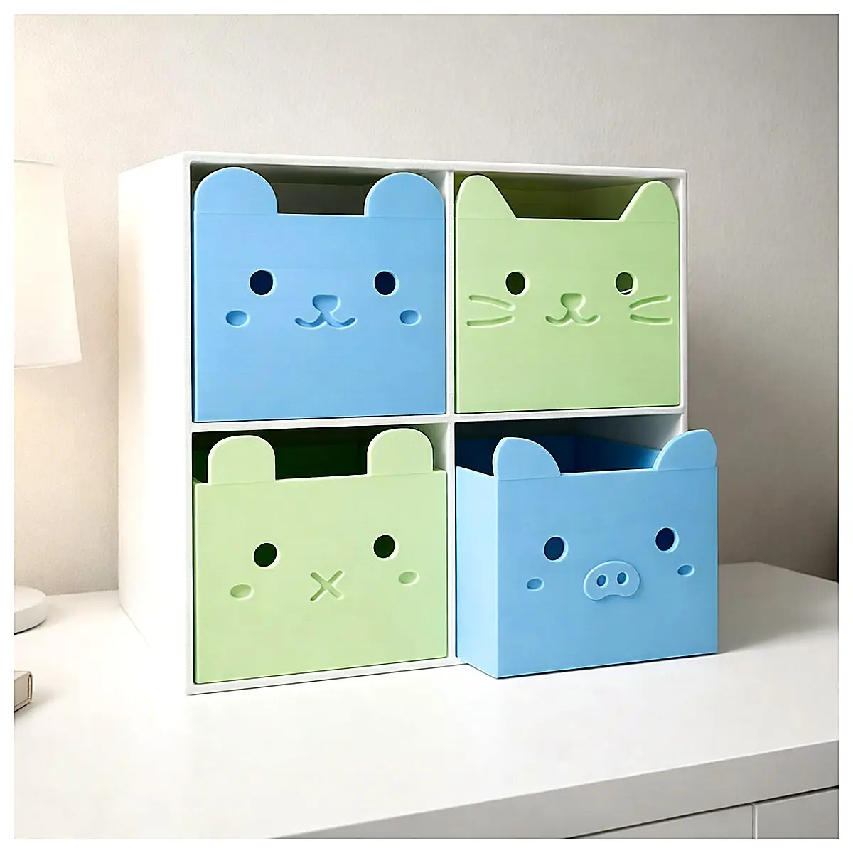 QCraft Small Animal Desktop Storage Drawer Organizer Storage Solutions Desk Organizer Drawer Organizer Messy Room Storage Desktop Storage Boxes Mini S