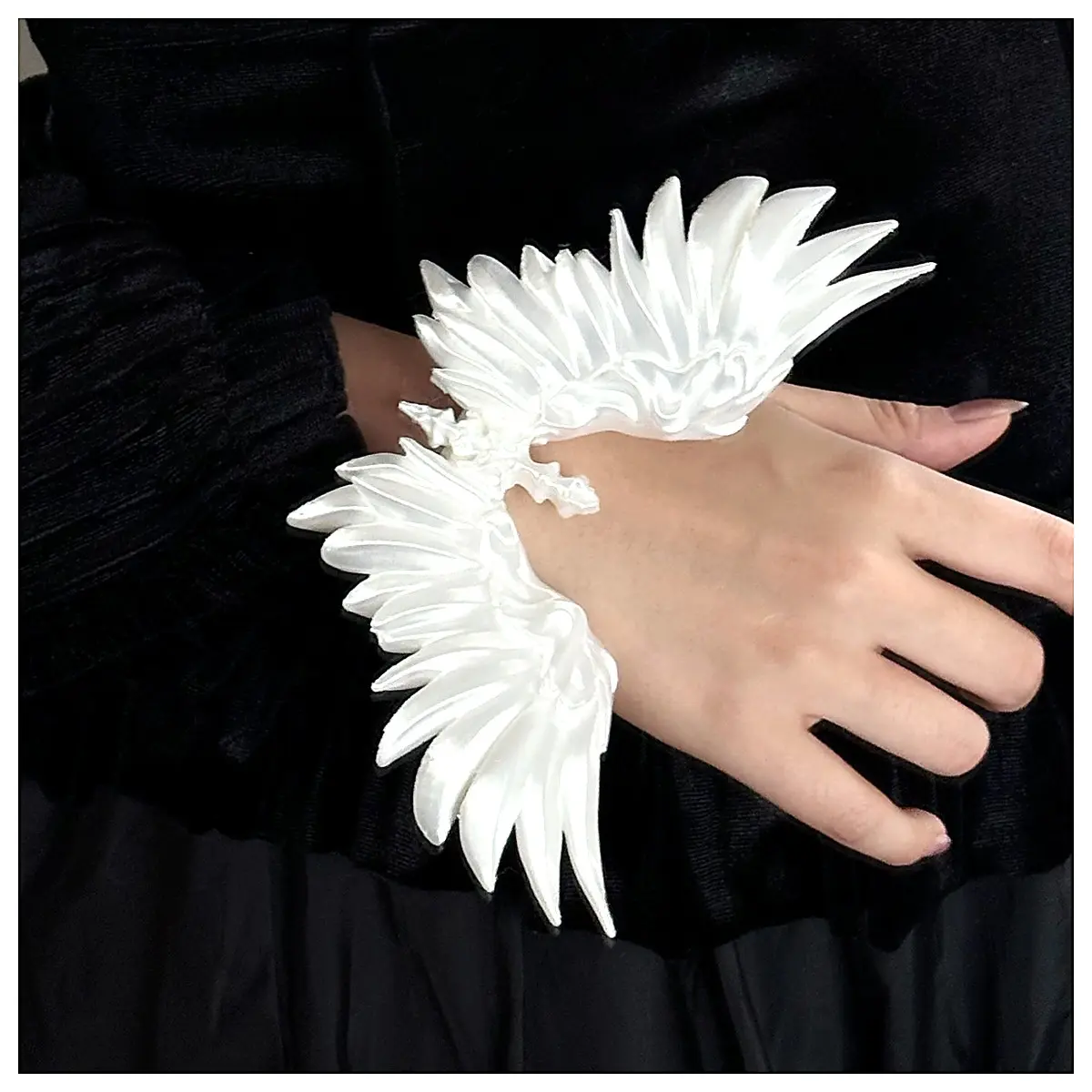 Dark Skeleton Wing Bracelet Dark Skeleton Jewelry Gothic Wing Bracelet Skeleton Bracelet Accessories Dark Style Bracelet Dark Game Merchandis