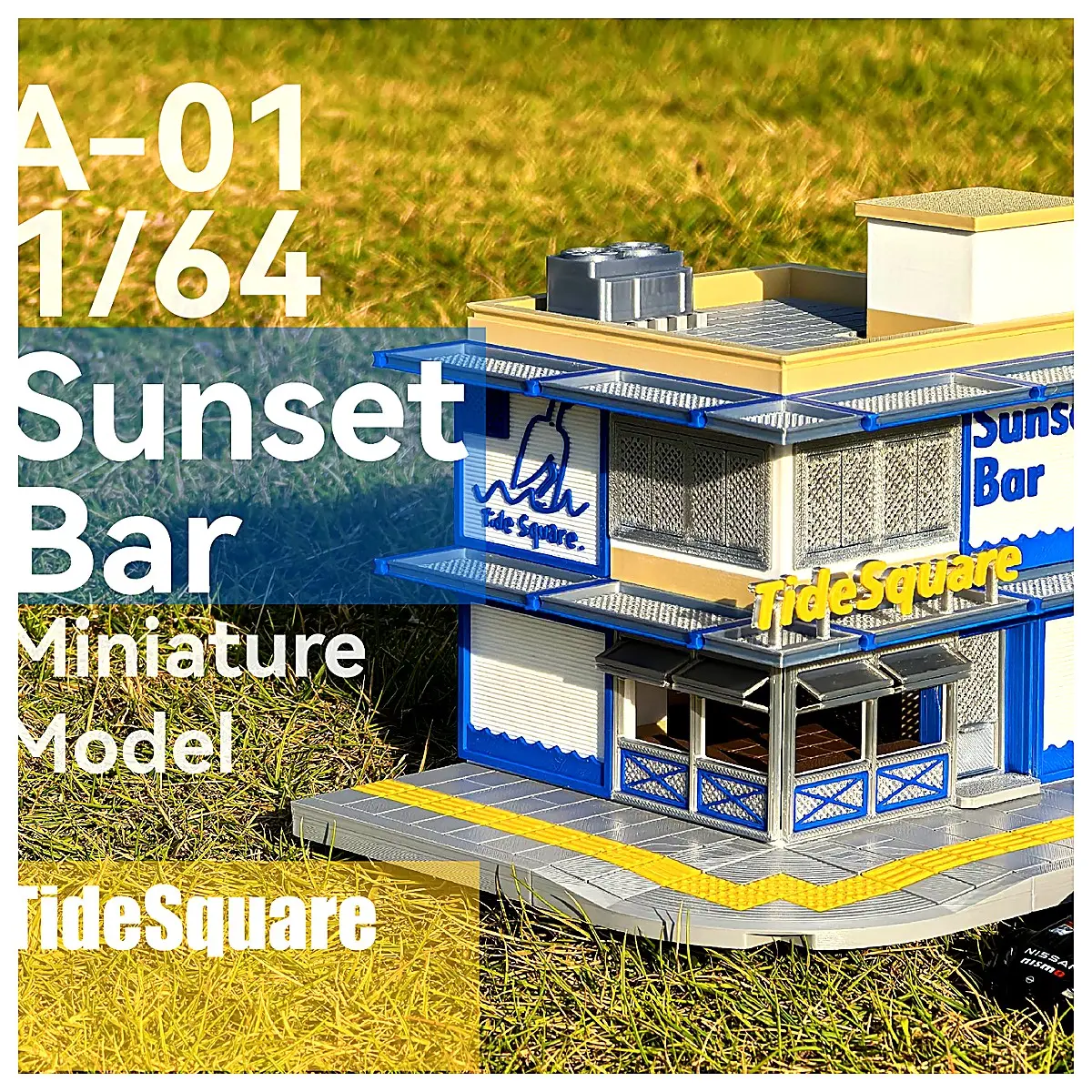 TideSquare A01 Sunset Tavern Micro Model Mini Bar Model Desktop Decoration Scene Model Toy Model Scene Props Ornament