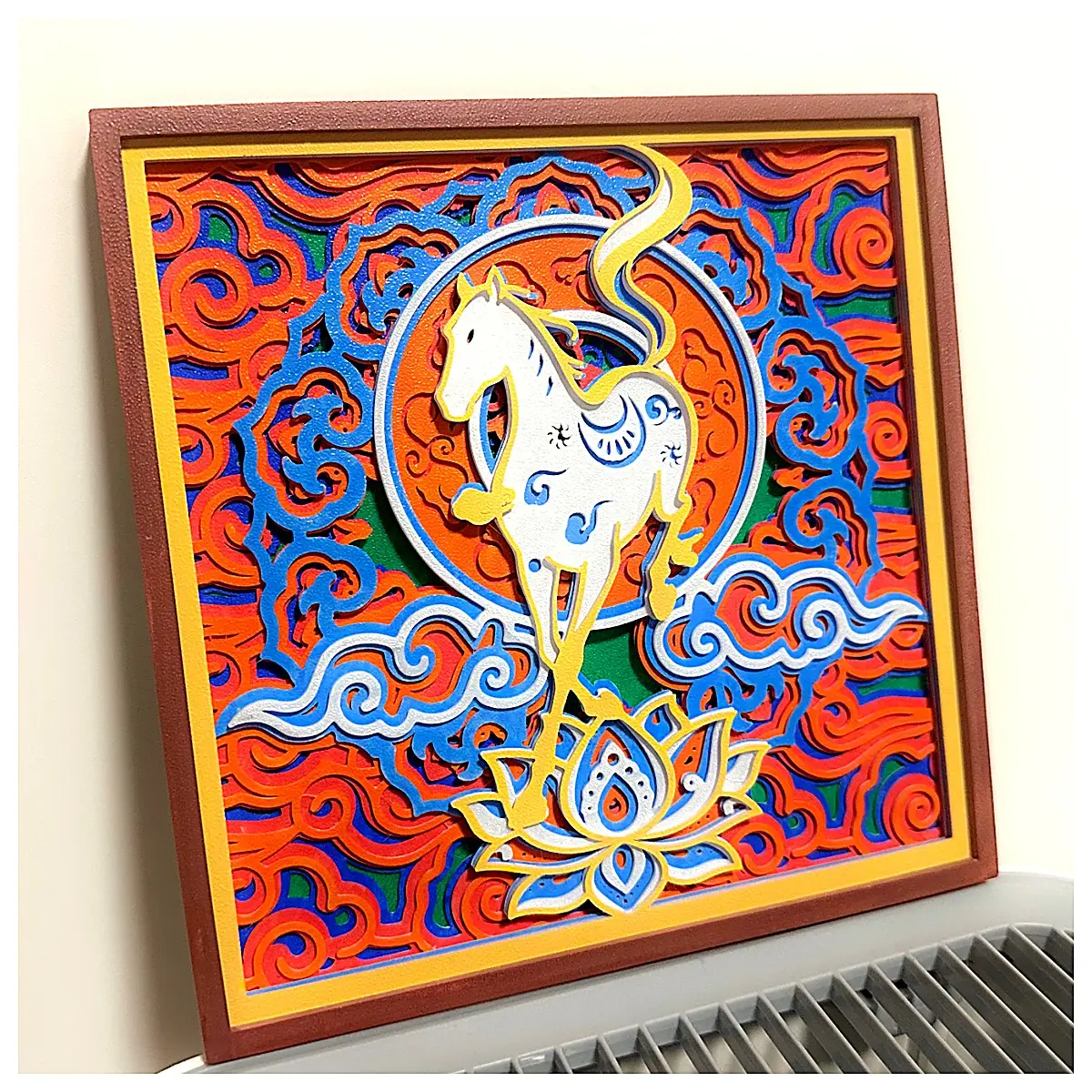Stacking Clay Rainbow Horse Footprint Lucky Cloud Ornament Desktop Decoration Art Piece Display Gift Style Traditional Craft