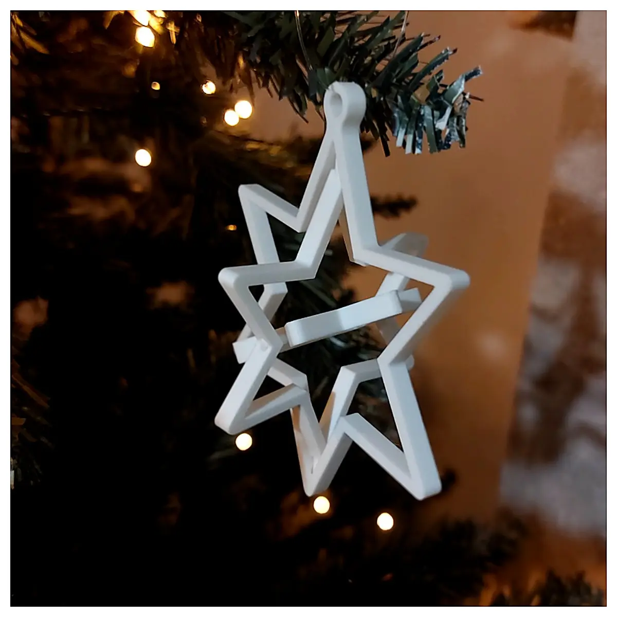 Rotating Christmas Star Decoration Festive String Lights Star Shape Holiday Gift Indoor Decor Christmas Tree Accessories
