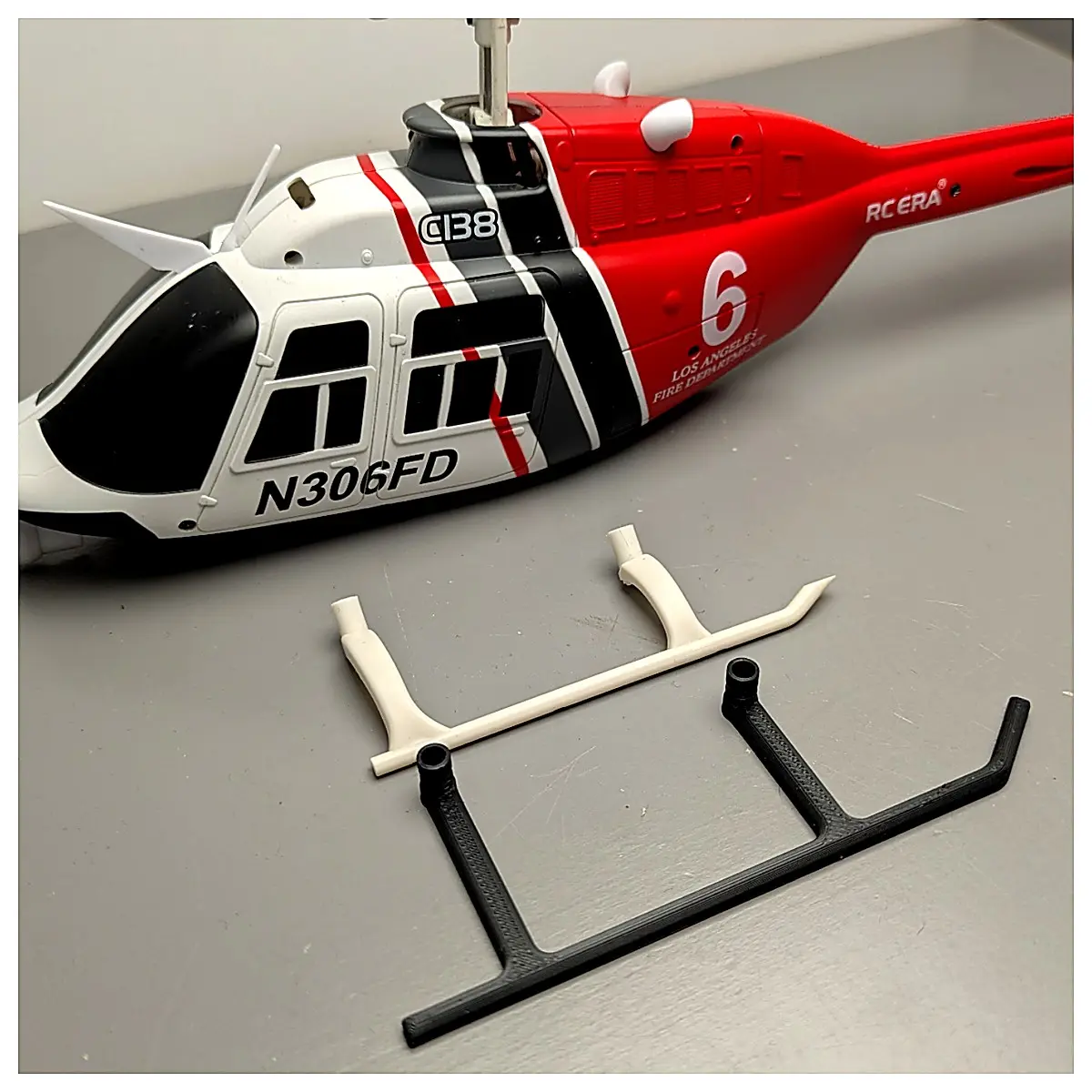 ERA RC C138 Retract Landing Gear Arm Support Shock Absorber Rotation Bell 206 Model Accessories Assembly Set