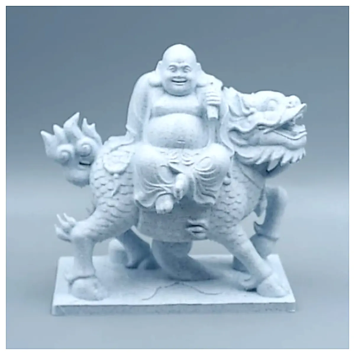 Sitting Buddha on Kirin Mythical Beast Statue Zen Art Home Decor Spiritual Gift Meditation Figure Lucky Charm