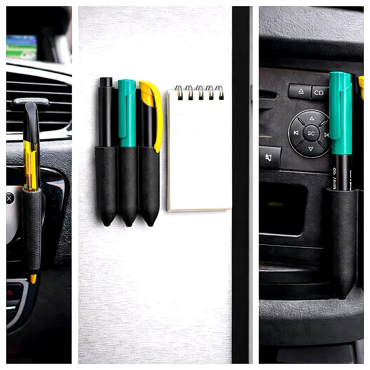 Pen Holder Magnetic Clip 3 Pen Organizer Magnetic Double Sided Adhesive Pen Case Accessories Pen Tube Holder