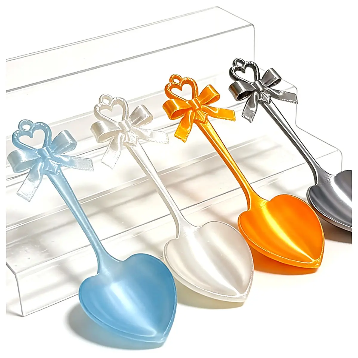 Bow Dessert Spoon Set Jelly Spoon Small Spoon Gume Arrangement Baby Spoon Toddler Spoon Soft Spoon Dessert Spoon Accessories
