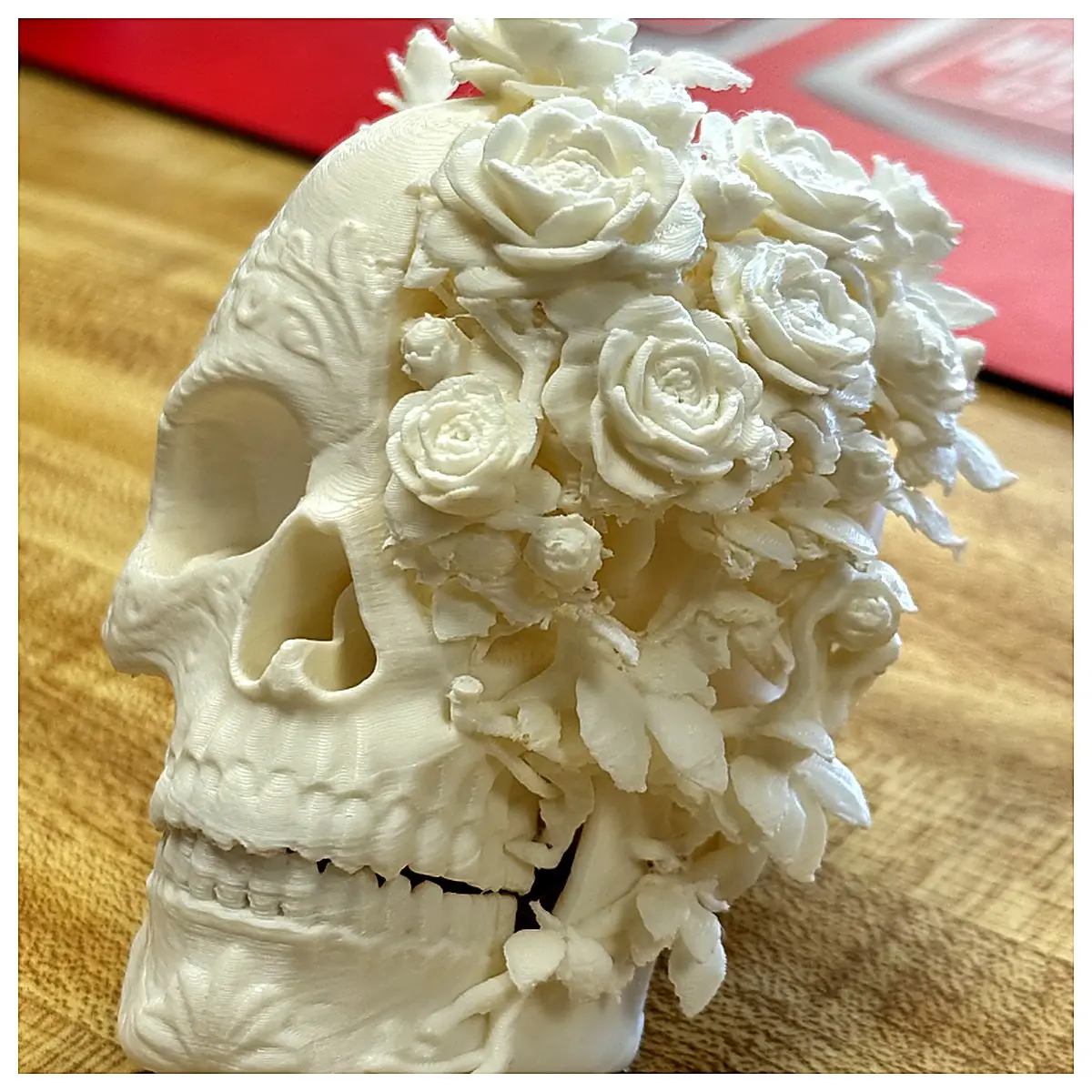 Floral Requiem Skull Decor Skeleton Figurine Cemetery Landscape Scene Props Seniors Festival Decoration