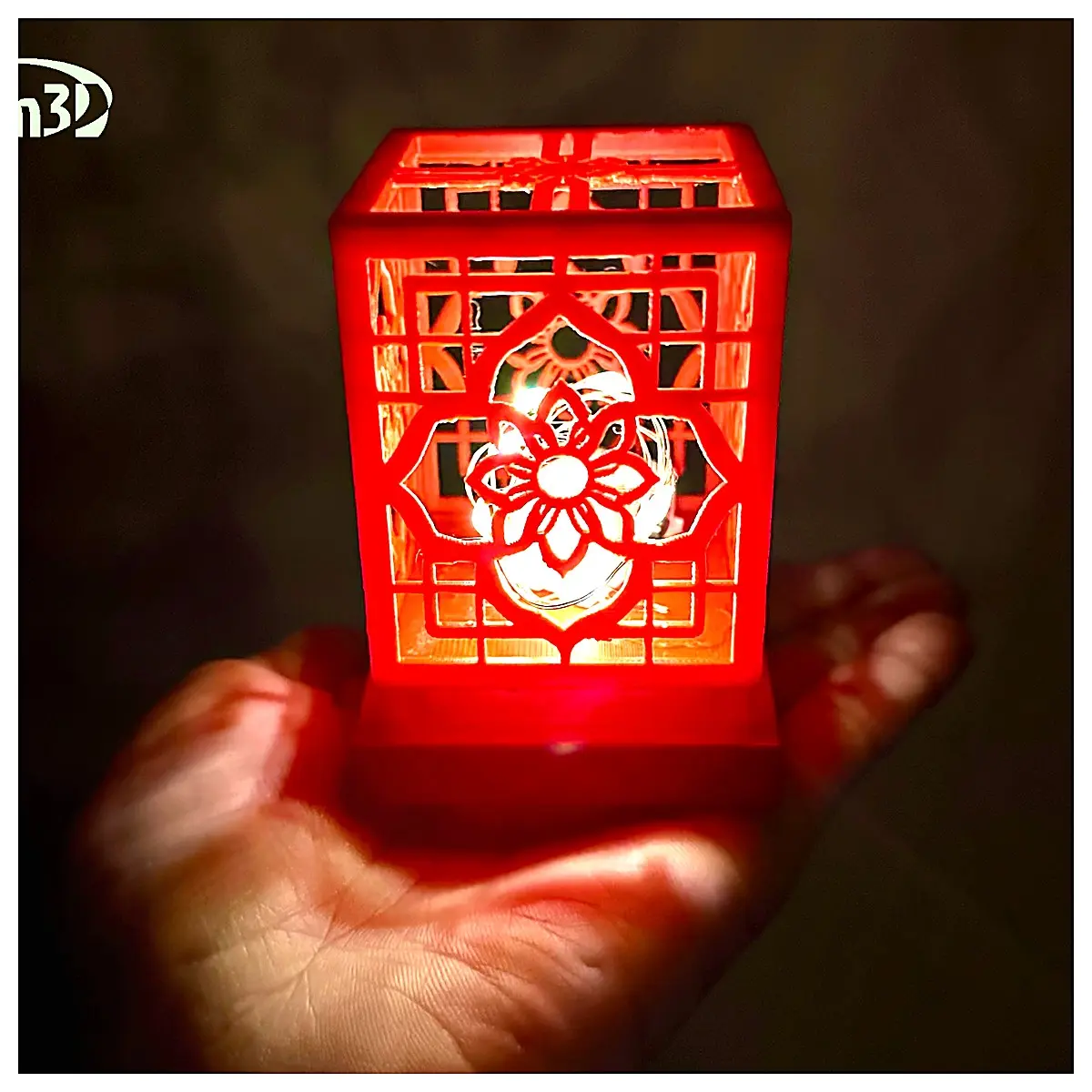 Carved Flower Window Ornament Red Lantern Decor Simple Style Red Lantern Window Decoration Festive Ornament