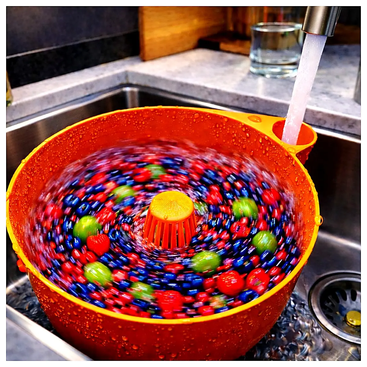 Kitchen Spin Scrubber Rotating Cleaner Bowl Dish Sanitizer Kitchen Gadget Accessories Rapid Cleaning Device