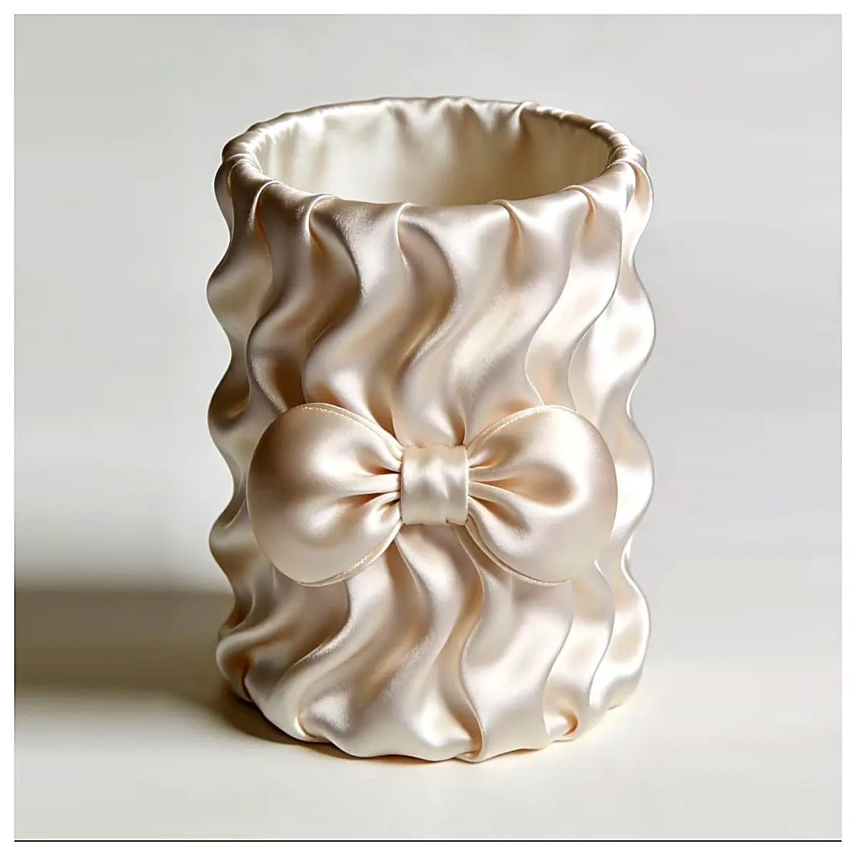 Silk Ribbon Candy Bow Pen Holder Decorative Pen Stand Office Stationery Creative Ornament Silk Pen Rest Desktop Decoration