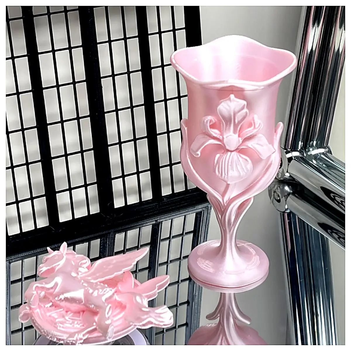Tulip Cup High Glass Ceramic Flower Pot Decorative Home Tea Set European Style Gift Tulip Cup