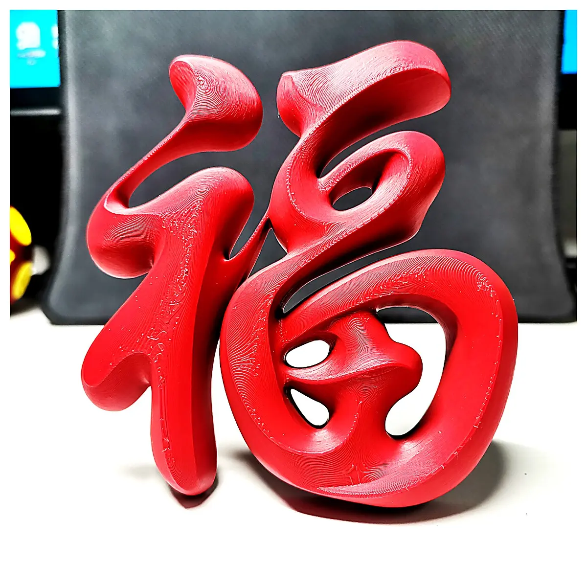 3D Stencil Lucky Character Desktop Ornament 2026 Year of the Horse Decoration Symbol Red Ceramic Decor New Year Gift
