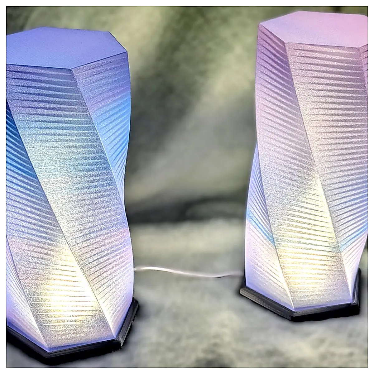 Hexagonal Prism Distorted Effect Decorative Geometric Shape Creative Lighting Desk Ornament Modern Home Decor
