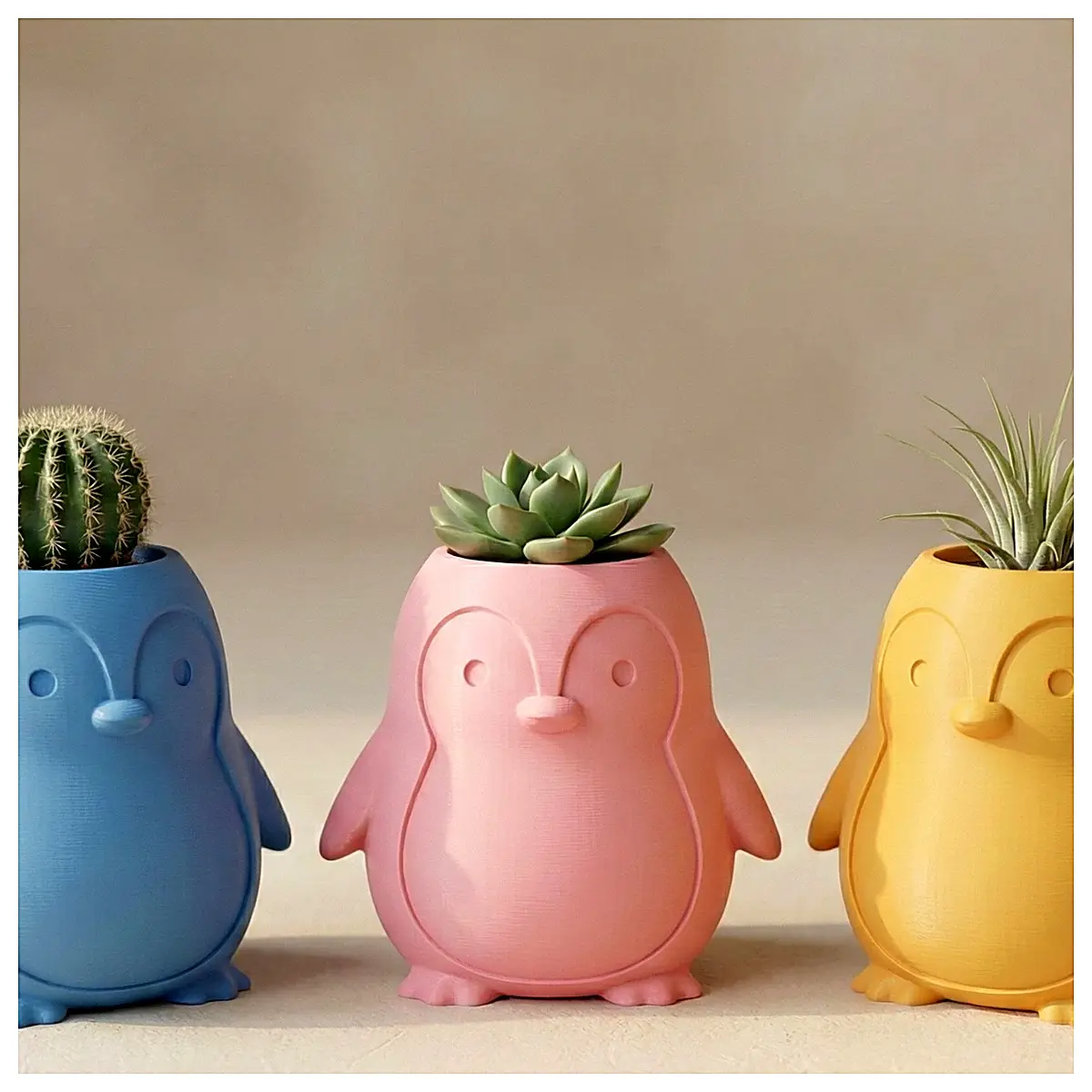 Wyderton Sir Penguin Flower Pot Cute Penguin Planter Adorable Penguin Decoration Garden Penguin Figurine Pet Planter