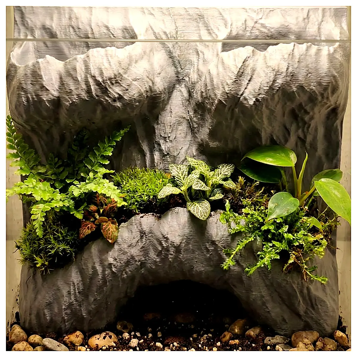 Aquarium Background Rock Wall 3 Potted Plants Fish Tank Decoration Landscape Stone Artificial Rock Panel