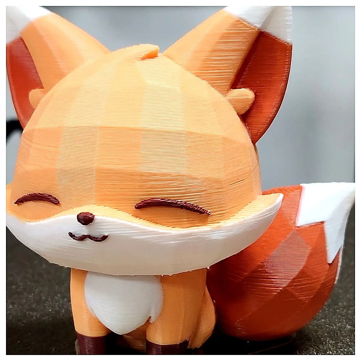 Cute Fox Figurine Multi FDM 3D Printed Decoration Home Decor Pet Figurine Friends
