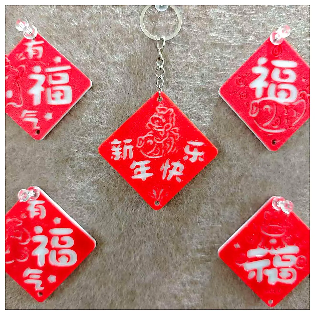 Year of the Decoration Set Fridge Magnets Paper Cutouts New Year Ornament Festive Decor Gift Accessories Home Decoration