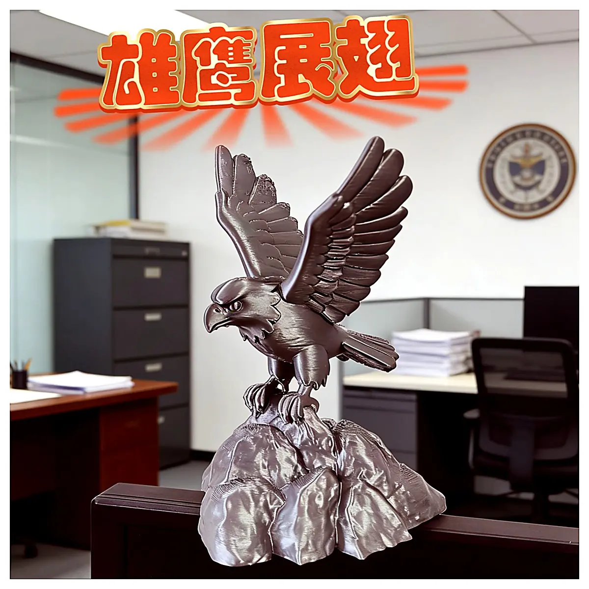 Statue Wing Spread Figurine Raptor Model Bird Desktop Decoration Flying Gift Sculpture Soaring Memorial for Home Office