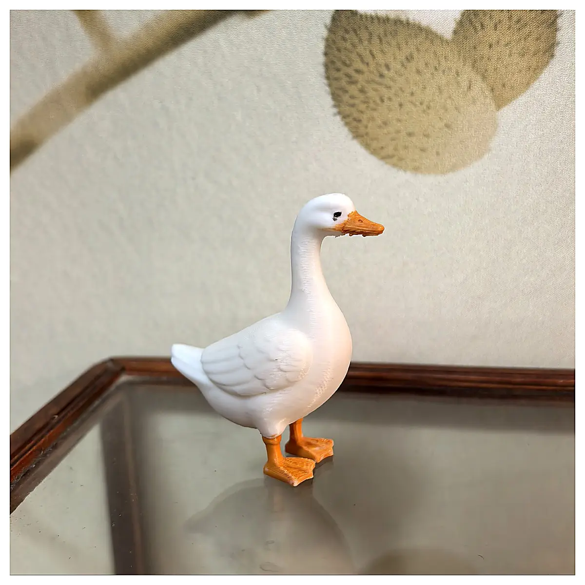 Standing Goose Model White Resin Print DIY Painting Realistic Bird Sculpture Tabletop Props Photography Background Decoration Creative Gift