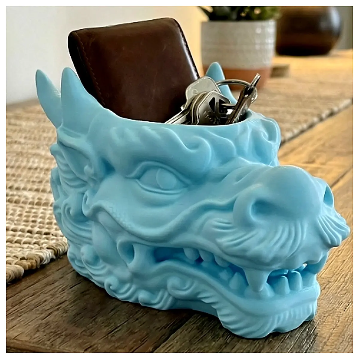 Dragon Head Storage Tray Key Holder Desk Organizer EDC Entryway Storage Box Home Shelving Multi Purpose