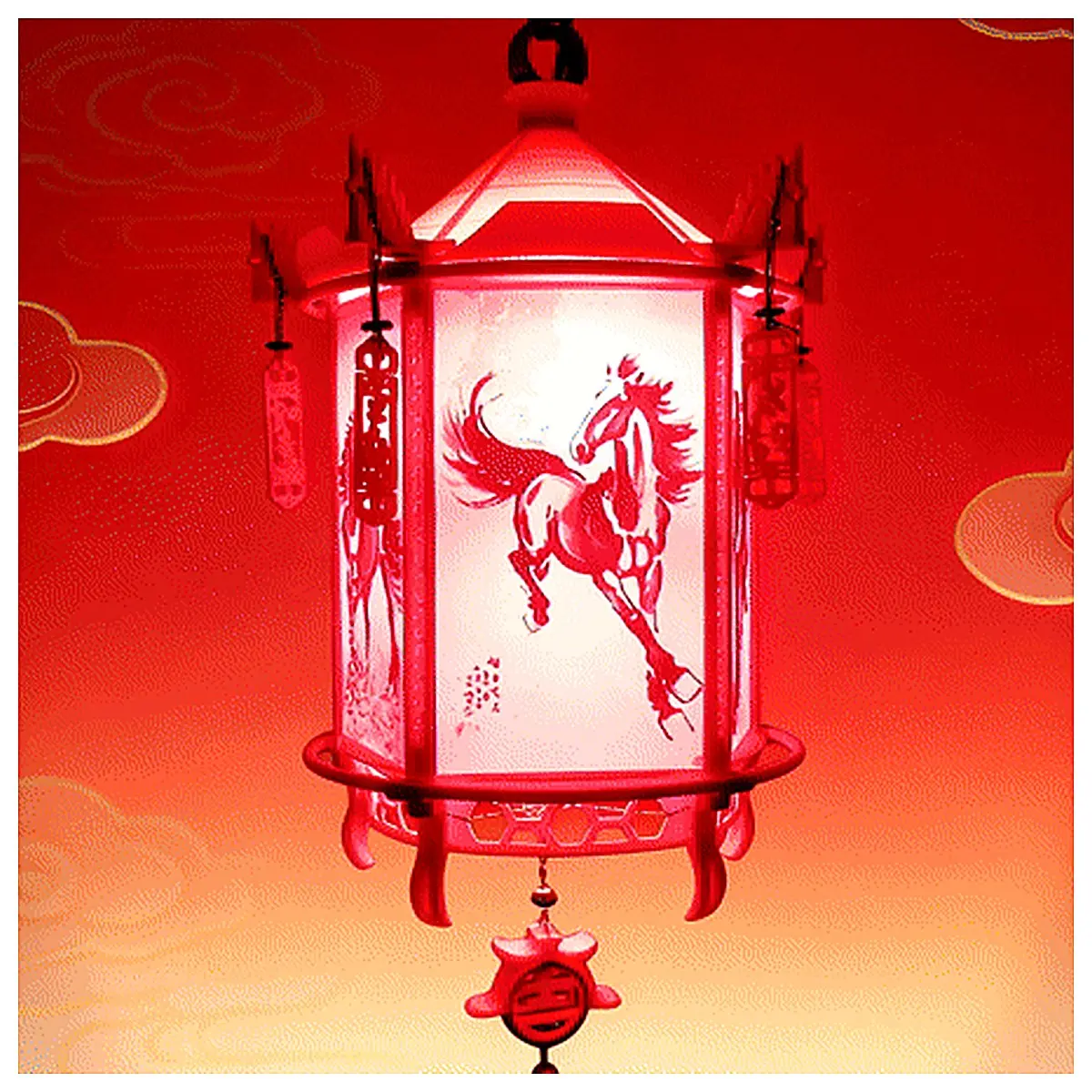 Five Horses Spring Lanterns Festive Decorations Indoor Lights Party Gifts Decorative Ornament Holiday Gift Decor Party