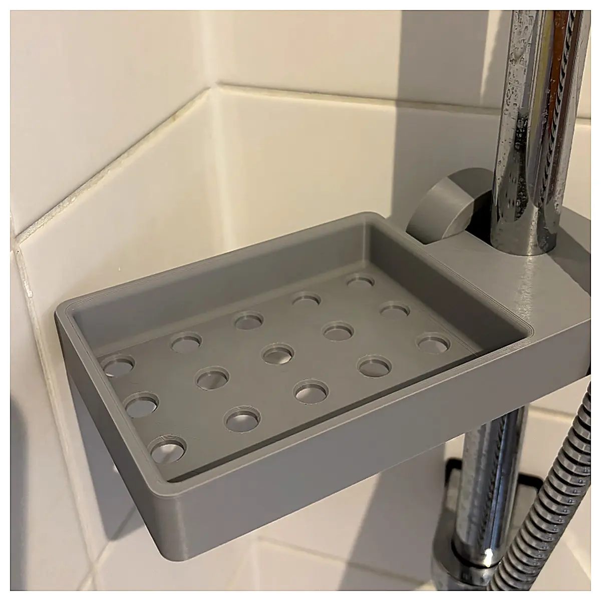 Minimalist Shower Shelf Shampoo Soap Organizer Bathroom Storage Rack Accessible Design Shower Space Optimization