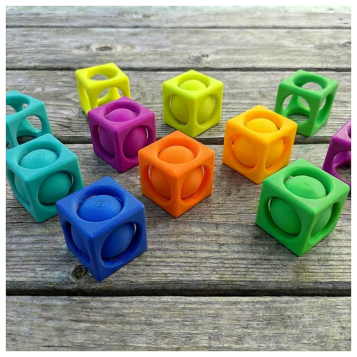 Penetrating Block Sphere Rotating Block Puzzle Toy Kids STEM Geometry Shape Sorting Learning Toys