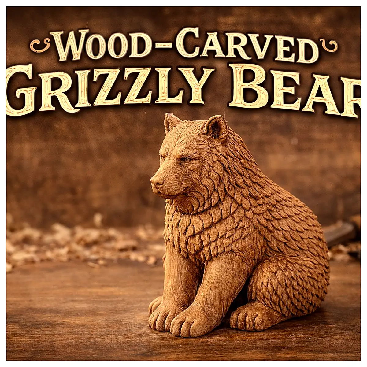 Wooden Decorative Bear Figurine Carving Animal Decoration Festive Christmas Gift Bear Toy Ornament