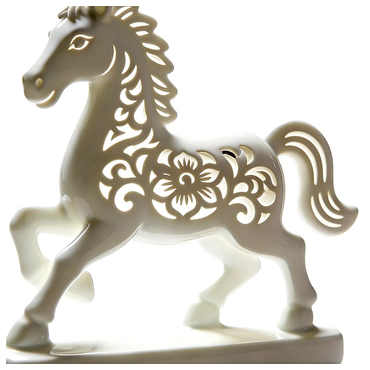 Laser Cut Horse Figurine Ornament Art Sculpture Desktop Decor Equestrian Decoration Horse Model Home Decor Gift Collectible