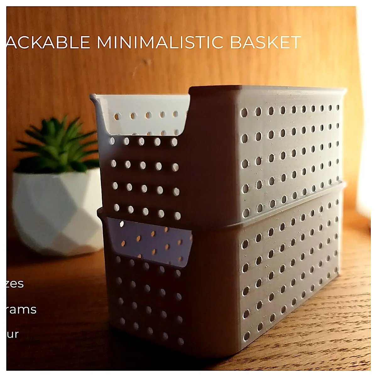 Stackable Collapsible Storage Baskets Minimalist Organizer Boxes Baskets Storage Containers for Kitchen Bathroom Bedroom Space Saving