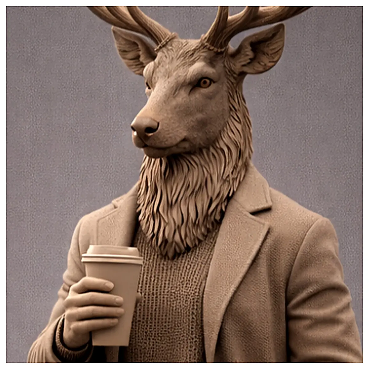 Deer Sculpture Holding Cup Statue Home Decor Art Gift Christmas Decoration Office Ornament Desktop Decoration Deer Theme