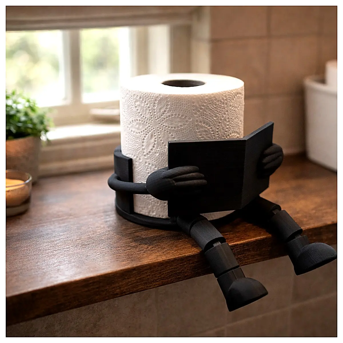 Toilet Paper Holder Shelf Organizer Bathroom Paper Towel Stand Desk Tissue Holder Storage Rack Multi Function