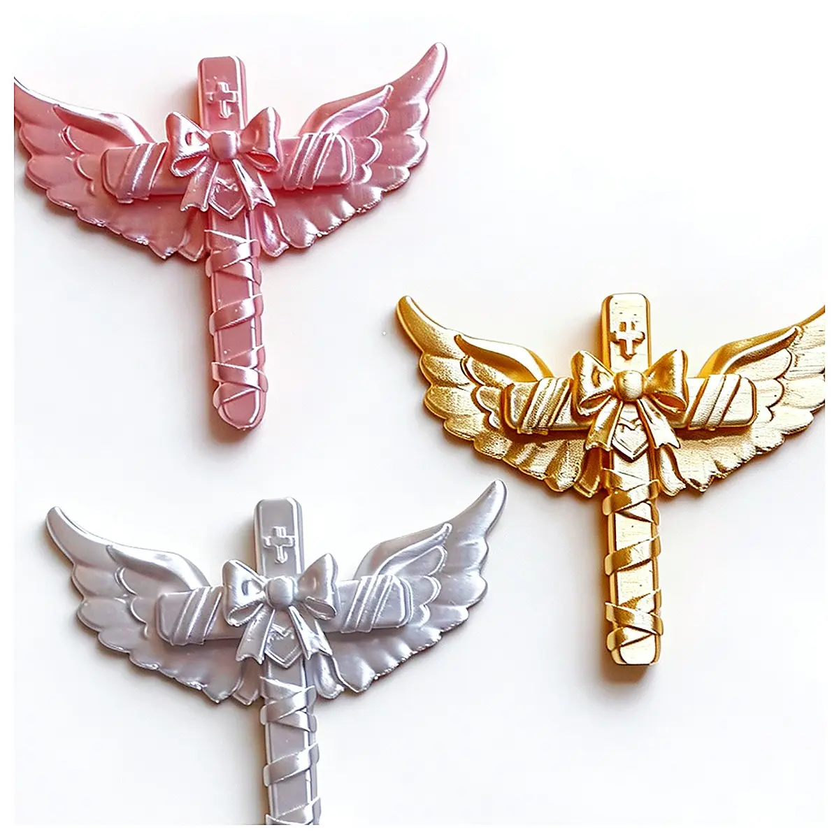 Angel Wings Bow Cross Chandelier Prop Temu Decoration Wings Jewelry Religious Ornament Gift Roleplay Temu Accessory